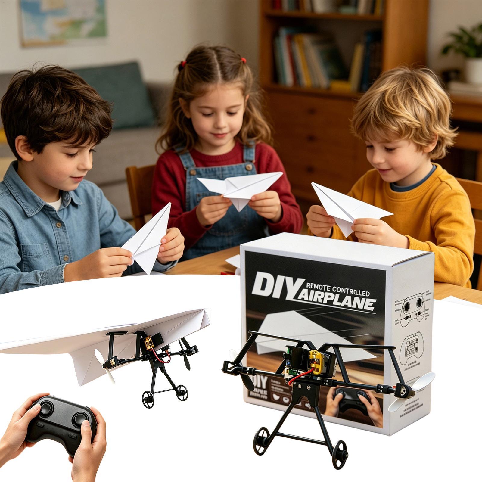 Rc Hobby Toys - DIY RC Papierflugzeug-Bausatz Flugzeugspielzeug mit Gyro-Stabilisator
