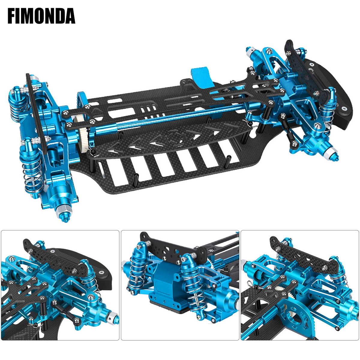 Rc Hobby Kit - Aluminium- und Carbonfaser-Rahmenkit mit Stoßdämpfern und